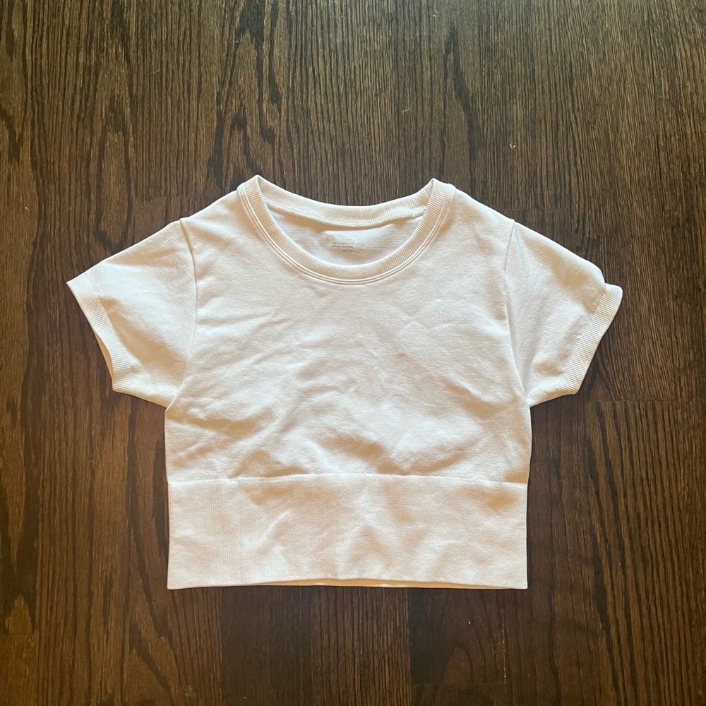 Aerie Offline White Cropped Shirt